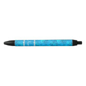 Persoonlijke naam sky blue damask gymnastiek zwarte inkt pen (Voorkant)