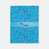 Persoonlijke naam sky blue field hockey fleece deken (Voorkant)