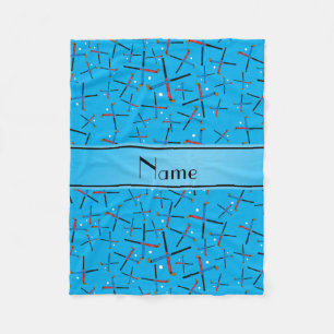 Persoonlijke naam sky blue field hockey fleece deken