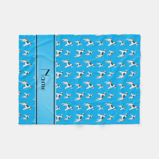 Persoonlijke naam sky blue fox shipers fleece deken (Voorkant (Horizontaal))
