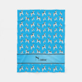 Persoonlijke naam sky blue fox shipers fleece deken (Voorkant)