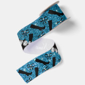 Persoonlijke naam sky blue glitter boows satijnen lint (Achterkant)