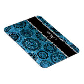 Persoonlijke naam sky blue glitter mandalas magneet (Rechterzijde)