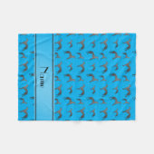 Persoonlijke naam sky blue Greyhound honden Fleece Deken (Voorkant (Horizontaal))