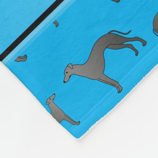 Persoonlijke naam sky blue Greyhound honden Fleece Deken (Hoek)