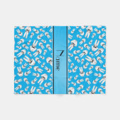 Persoonlijke naam sky blue karate patroon fleece deken (Voorkant (Horizontaal))