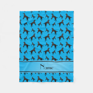 Persoonlijke naam sky blue Labrador Retriever dogs Fleece Deken