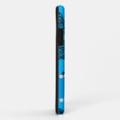 Persoonlijke naam sky blue leopard harten Case-Mate iPhone case (Achterkant/rechts)