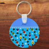 Persoonlijke naam sky blue nutcrackers sleutelhanger (Voorkant)
