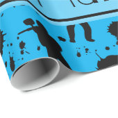 Persoonlijke naam sky blue paintball-patroon cadeaupapier (Rol Hoek)