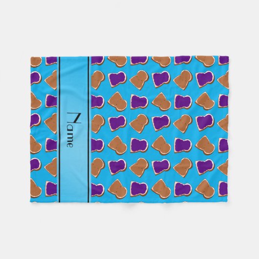 Persoonlijke naam sky blue pindakaas jelly fleece deken (Voorkant (Horizontaal))