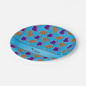 Persoonlijke naam sky blue pindakaas jelly papieren bordje (Gekanteld)