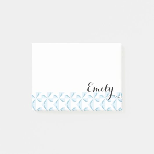 Persoonlijke naam Sky Blue Pinwheels Post-it® Notes (Voorkant)