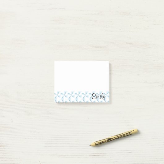 Persoonlijke naam Sky Blue Pinwheels Post-it® Notes (Op bureau)