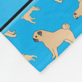 Persoonlijke naam sky blue Pug dogs Fleece Deken (Hoek)
