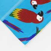Persoonlijke naam sky blue red parrots fleece deken (Hoek)