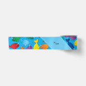 Persoonlijke naam sky blue regenbow narwhals satijnen lint (Voorkant)