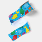 Persoonlijke naam sky blue regenbow narwhals satijnen lint (Achterkant)