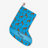 Persoonlijke naam sky blue Rhodesian ridgeback dog Kleine Kerstsok (Voorkant (Hangend))
