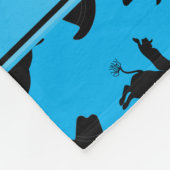 Persoonlijke naam sky blue rodeo bull riding fleece deken (Hoek)