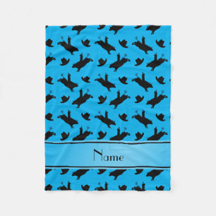 Persoonlijke naam sky blue rodeo bull riding fleece deken