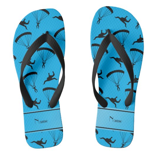 Persoonlijke naam sky blue skydiving teenslippers (Voetbed)