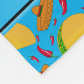 Persoonlijke naam sky blue tacos sombreros chilis fleece deken (Hoek)