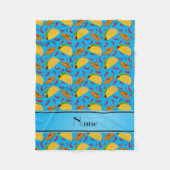 Persoonlijke naam sky blue tacos sombreros chilis fleece deken (Voorkant)
