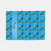 Persoonlijke naam sky blue tractors fleece deken (Voorkant (Horizontaal))