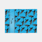 Persoonlijke naam sky blue worstling fleece deken (Voorkant (Horizontaal))