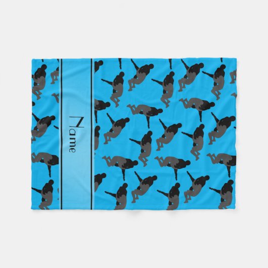 Persoonlijke naam sky blue worstling fleece deken (Voorkant (Horizontaal))