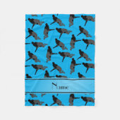 Persoonlijke naam sky blue worstling fleece deken (Voorkant)