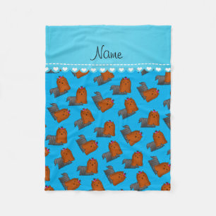 Persoonlijke naam sky blue yorkshire doodsbanners fleece deken