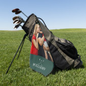 Persoonlijke naam smaragdgroene foto golfhanddoek (Groen)