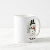 Persoonlijke Naam Sneeuwman Koffiemok (Voorkant rechts)