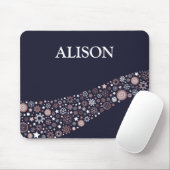 Persoonlijke naam sneeuwvlokken voor kerstwinter muismat (Met muis)