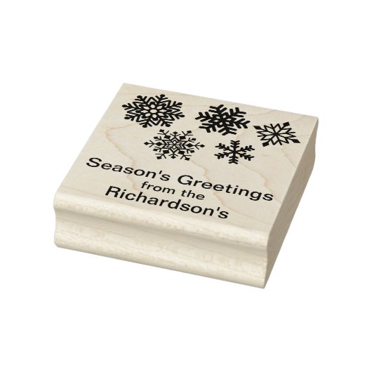 Persoonlijke naam Snowflakes kerstKaart of Label Rubberstempel (Stempel)