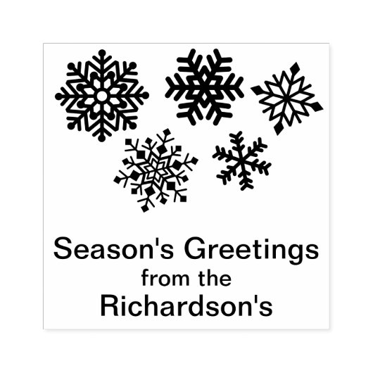 Persoonlijke naam Snowflakes kerstKaart of Label Rubberstempel (Afrduk)