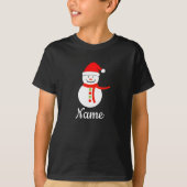 Persoonlijke naam Snowman Kerstmis T-Shirt (Voorkant)