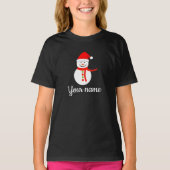 Persoonlijke naam Snowman Kerstmis T-Shirt (Voorkant)
