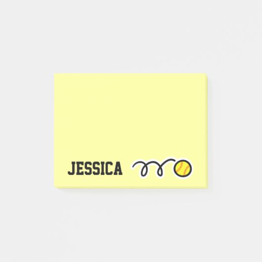 Persoonlijke naam softbal Post-it® notities Notes (Voorkant)