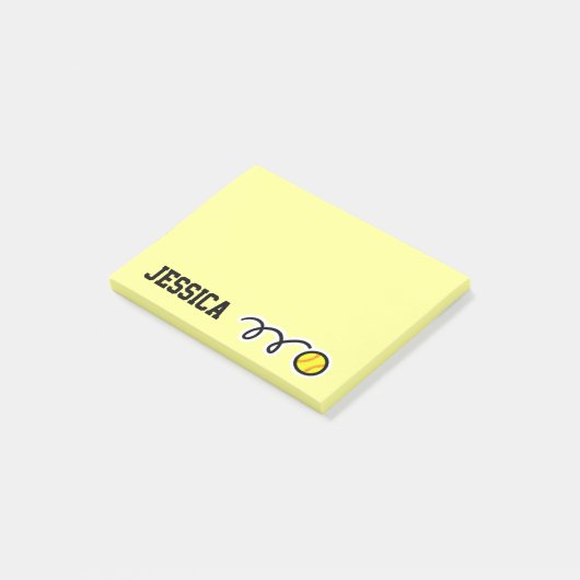Persoonlijke naam softbal Post-it® notities Notes (Schuin)