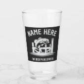 Persoonlijke Naam Steiger Schaduw Baars Glas (Voorkant)
