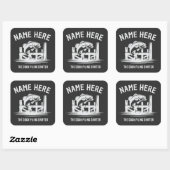 Persoonlijke Naam Steiger Schaduw Baars Vierkante Sticker (Vel)