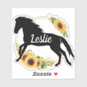 Persoonlijke naam Sticker paard silhouette (Vel)