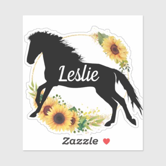 Persoonlijke naam Sticker paard silhouette (Vel)