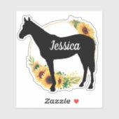 Persoonlijke naam Sticker paard silhouette (Vel)