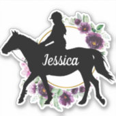 Persoonlijke naam Sticker paard silhouette (Voorkant)