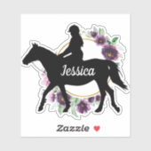 Persoonlijke naam Sticker paard silhouette (Vel)