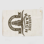 Persoonlijke NAAM Stier Schedel Western Ranch Golfhanddoek (Horizontaal)